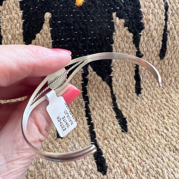 ❤️ Signed Esther White Native Made Adjustable Stackable Cuff Bracelet 9.6 Gms - Picture 6 of 14